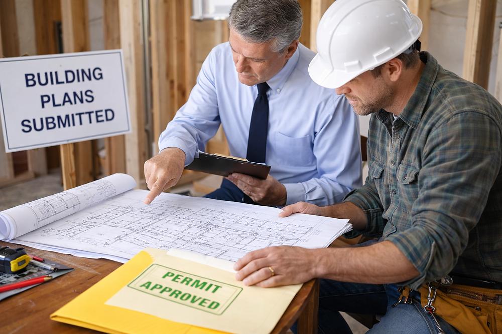 Reviewing building plans and application documents
